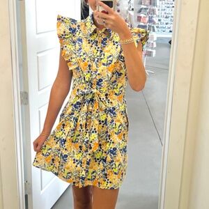 NWT Boutique Yellow Printed Dress